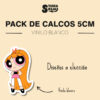 pack stickers a elección (5cm) <p> vinilo blanco