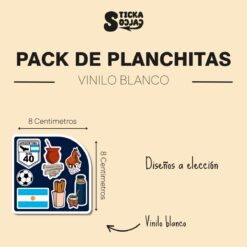 planchita stickers (8x8cm) <p> vinilo blanco