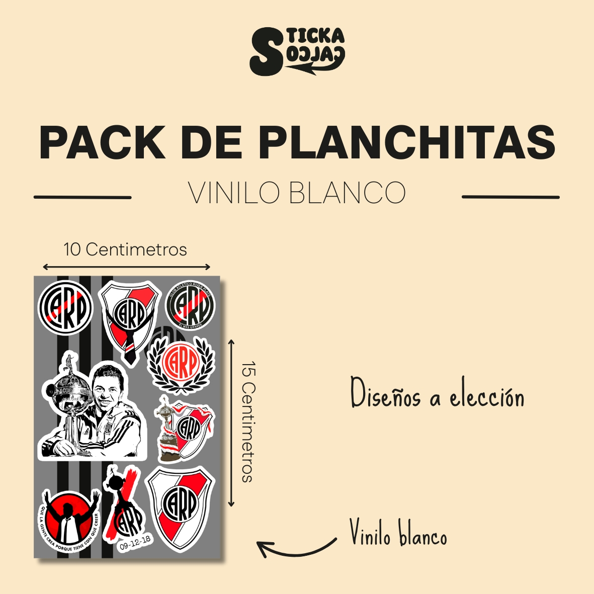 planchita stickers (10x15cm) <p> vinilo blanco